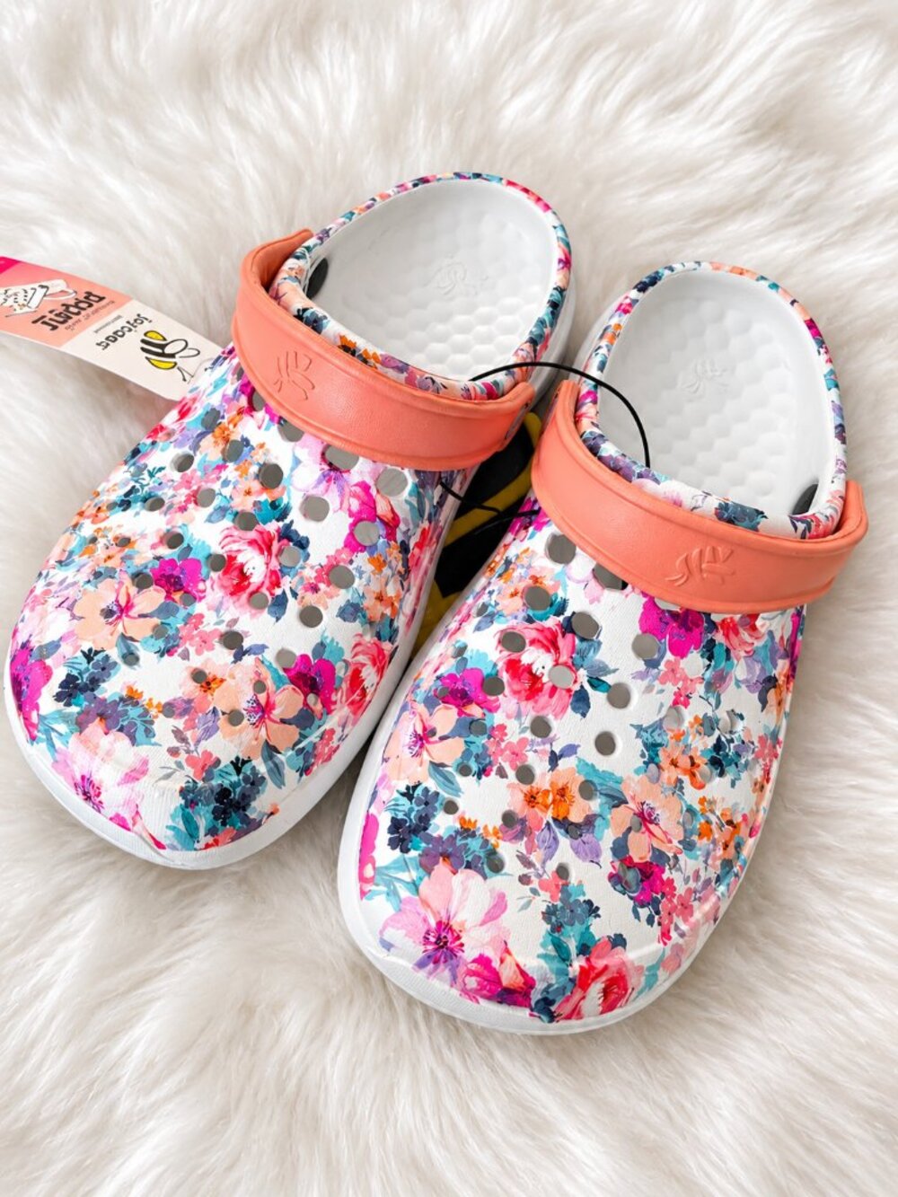 NWT Joybees Floral Clogs Women’s Size 6 🌸 Pink Slip-On Shoes